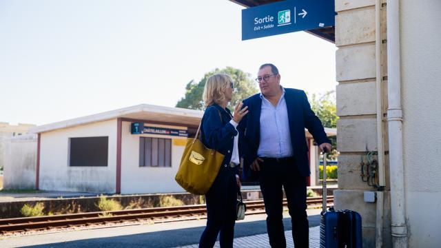 Echtpaar in het station van Chatelaillon