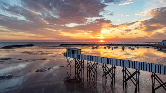 Zonsondergang op het strand chatelaillon